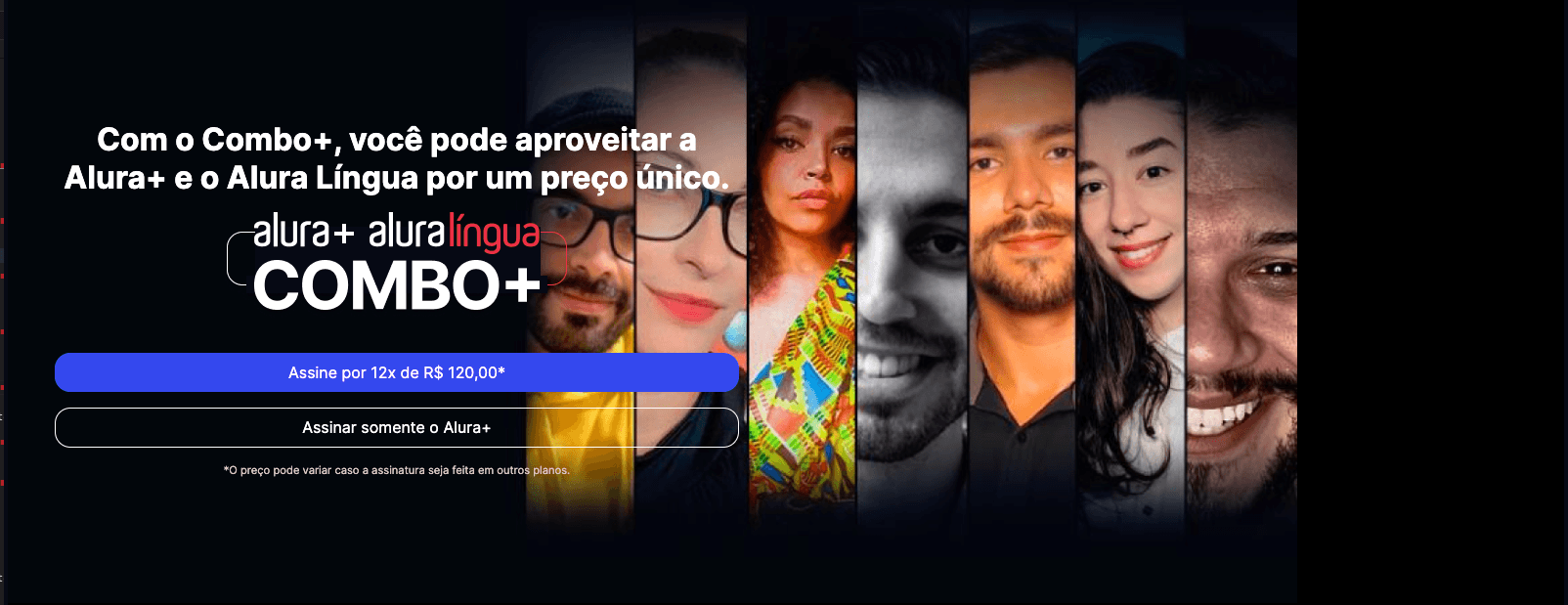 previa do projeto Alura Plus